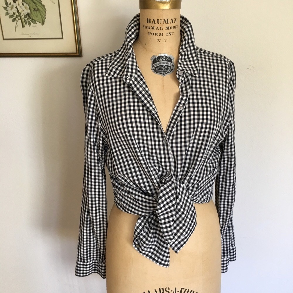 J.Jill Soft Rayon Checked Shirt - M